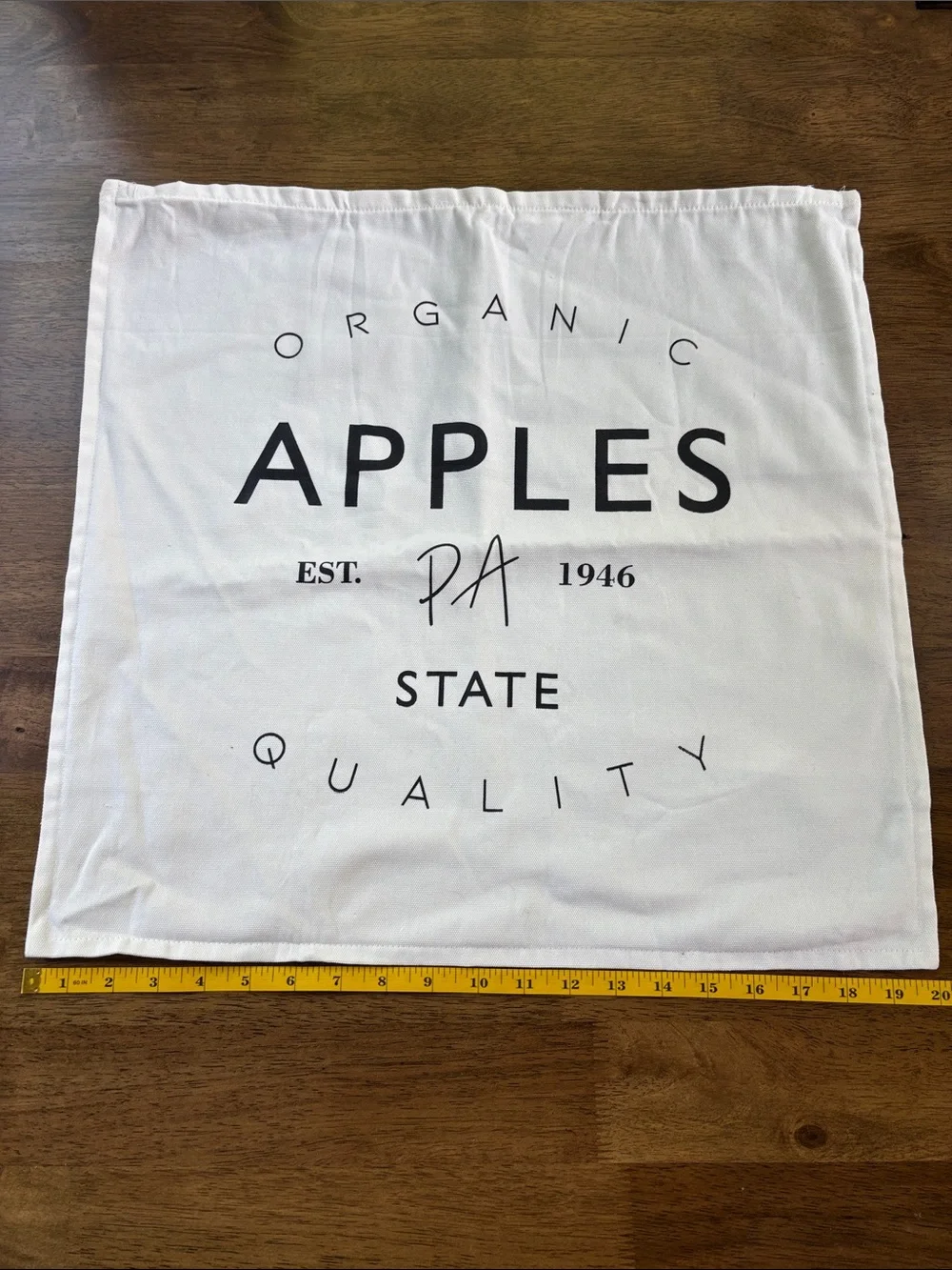 Fall Apple White and Black Organic Apples Decorative Pillow Cover 20x20